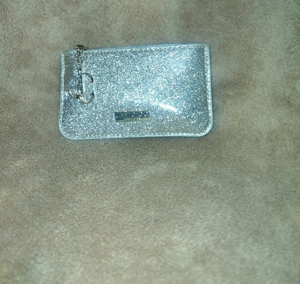 Jimmy Choo Shimmering Silver wallet 5 inWx3in L